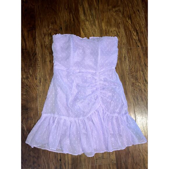 HELLO MOLLY Face on Magazines Mini Dress Lilac FEMININE ROMANTIC DOLL M 6 - Picture 4 of 7
